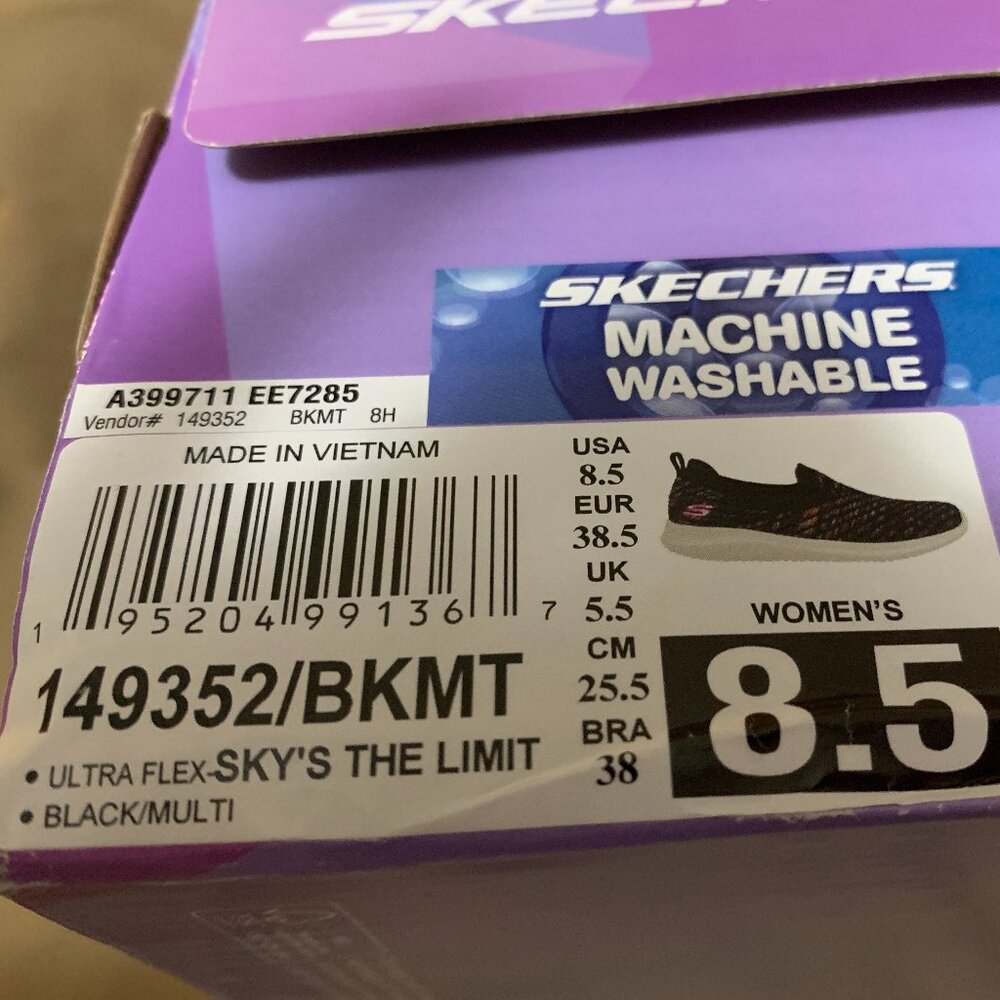 Skechers Ultra Flex Sky's the Limit Black/Multi Women's size 8.5 sneakers - Picture 4 of 5